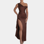 Robe Maxi Encolure Asymétrique pour Femmes