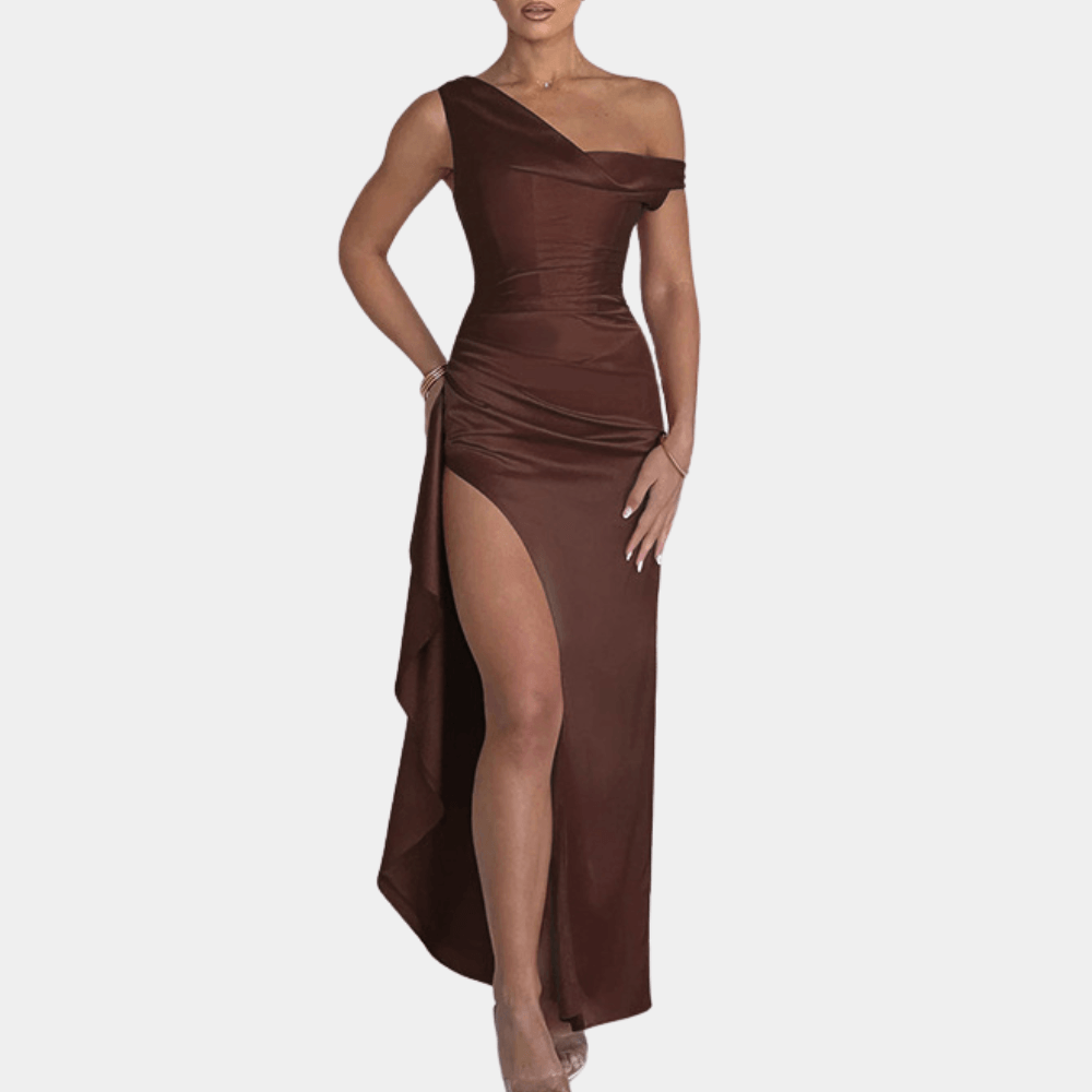 Robe Maxi Encolure Asymétrique pour Femmes