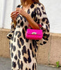 Robe Maxi Imprimé Animalier à Manches Bouffantes pour Femmes