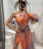 Robe Maxi à Une Épaule et Imprimé Floral pour Femmes