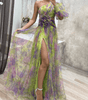 Robe Maxi à Une Épaule et Imprimé Floral pour Femmes