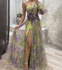 Robe Maxi à Une Épaule et Imprimé Floral pour Femmes