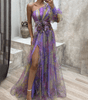 Robe Maxi à Une Épaule et Imprimé Floral pour Femmes