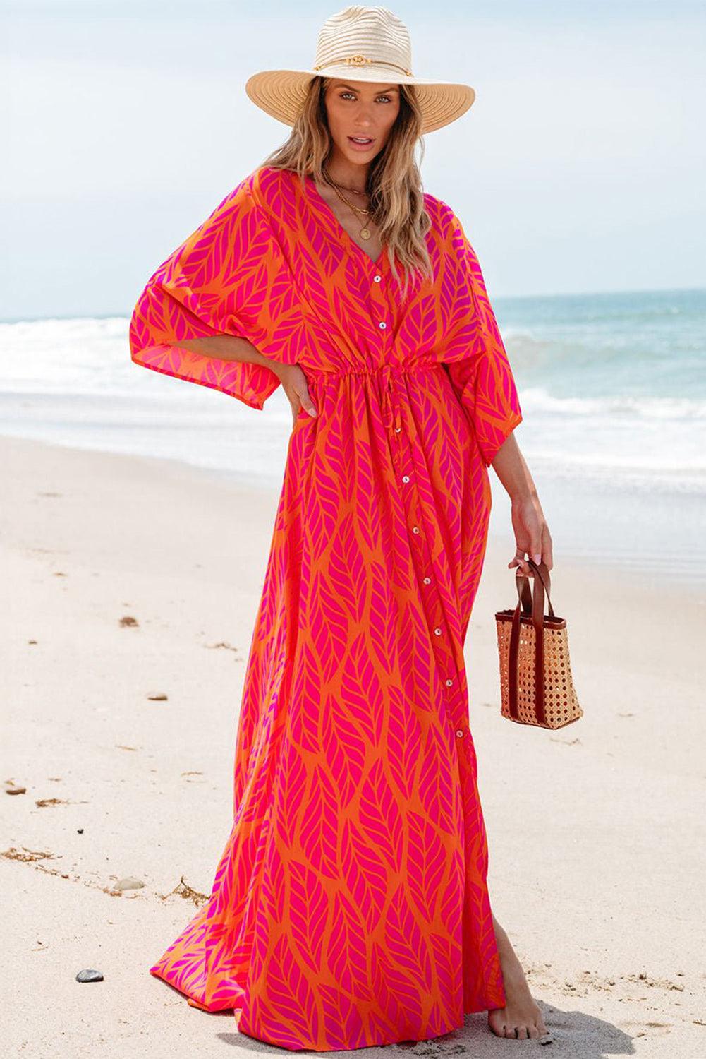 Robe Maxi Bohème à Motif Géométrique pour Femmes