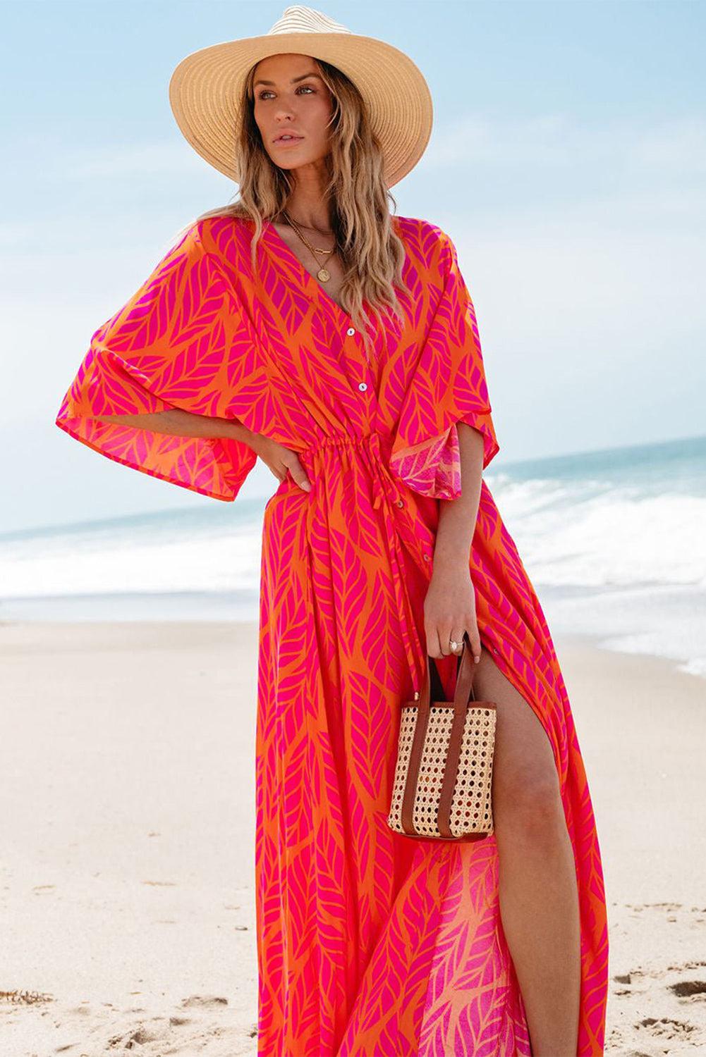 Robe Maxi Bohème à Motif Géométrique pour Femmes