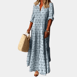 Robe Maxi Motif Géométrique pour Femmes