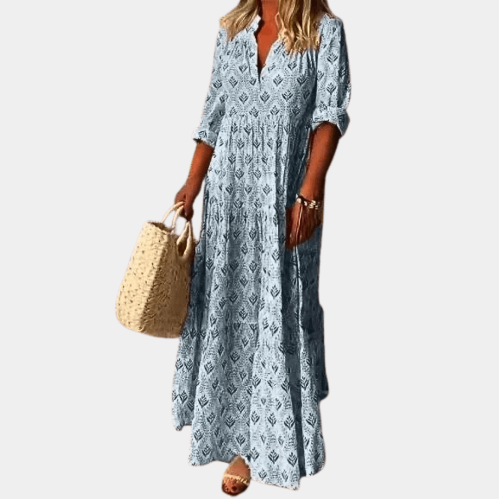 Robe Maxi Motif Géométrique pour Femmes