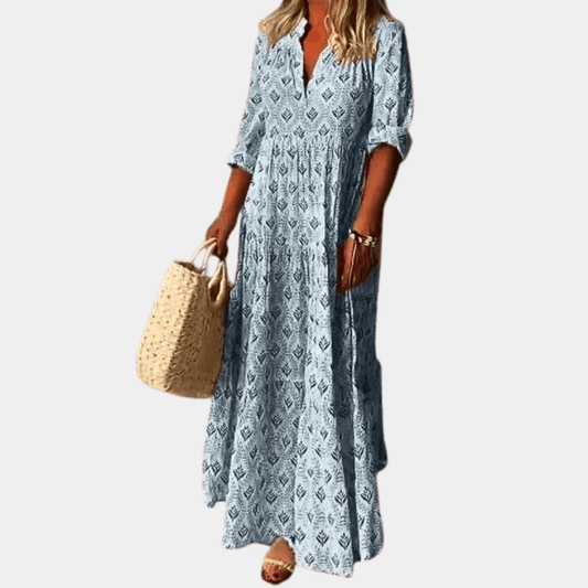 Robe Maxi Motif Géométrique pour Femmes