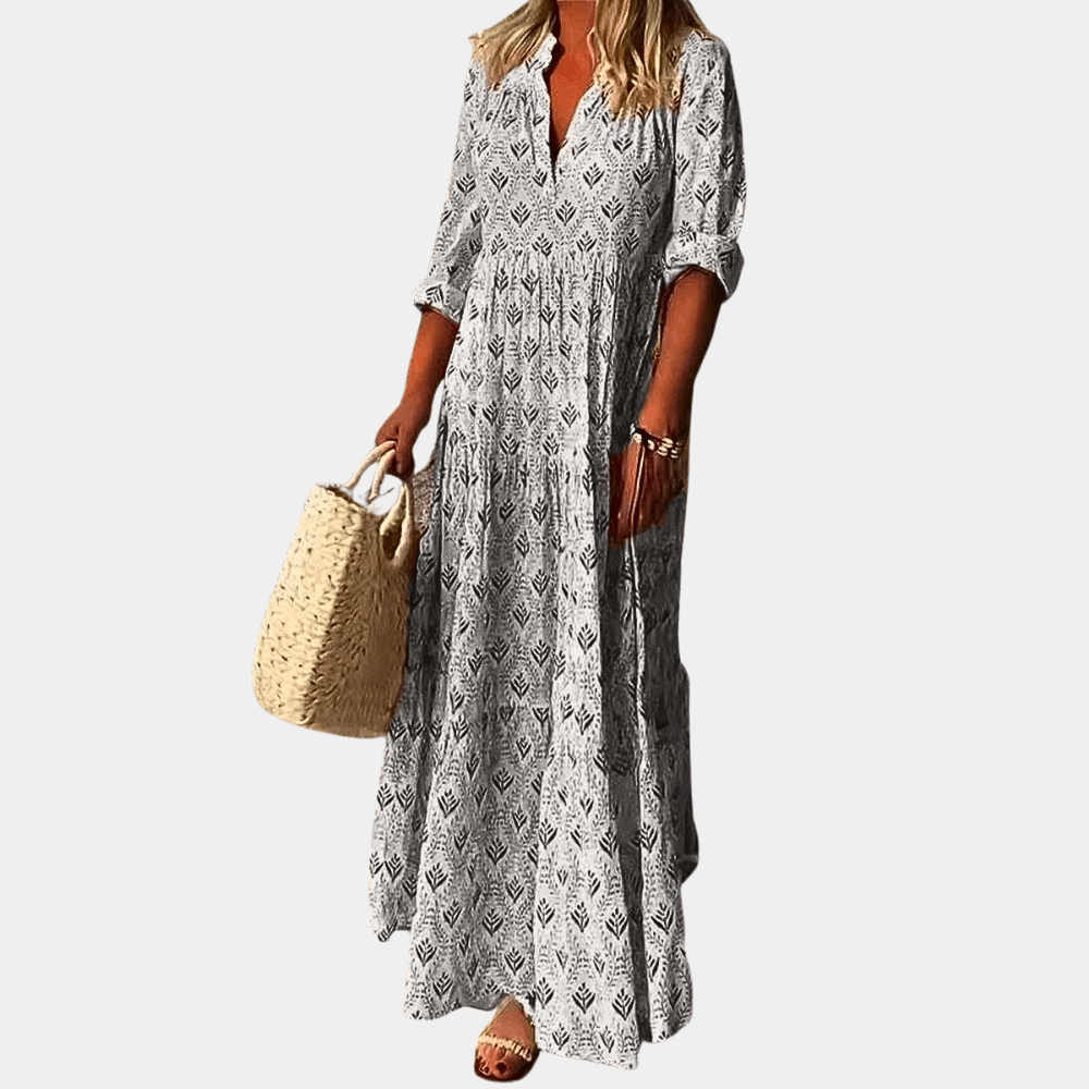 Robe Maxi Motif Géométrique pour Femmes