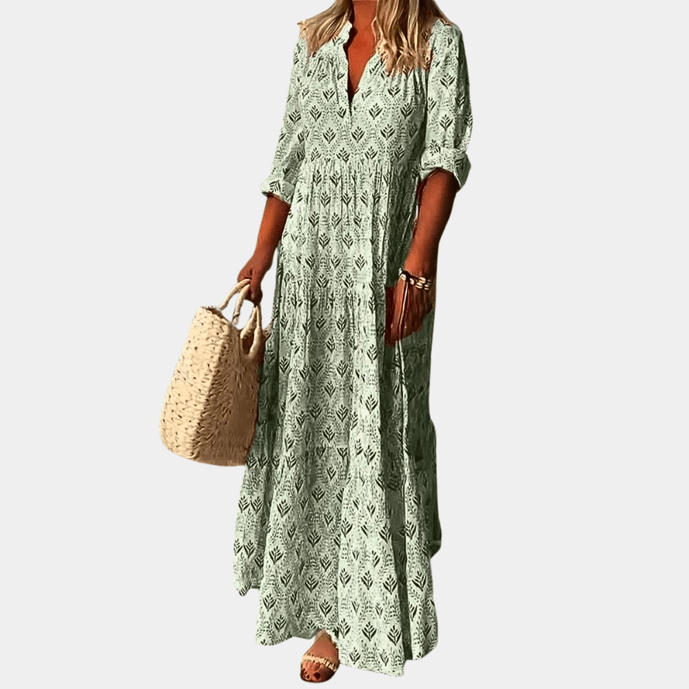 Robe Maxi Motif Géométrique pour Femmes