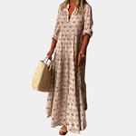 Robe Maxi Motif Géométrique pour Femmes