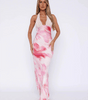 Robe Maxi Col Halter Imprimé Floral pour Femmes