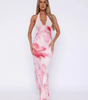 Robe Maxi Col Halter Imprimé Floral pour Femmes