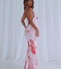 Robe Maxi Col Halter Imprimé Floral pour Femmes