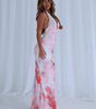 Robe Maxi Col Halter Imprimé Floral pour Femmes