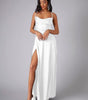Robe Maxi Fente Haute et Bretelles Réglables pour Femmes