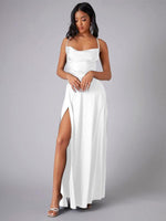 Robe Maxi Fente Haute et Bretelles Réglables pour Femmes