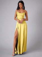 Robe Maxi Fente Haute et Bretelles Réglables pour Femmes