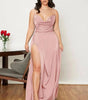 Robe Maxi Fente Haute et Bretelles Réglables pour Femmes