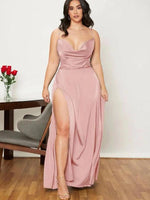 Robe Maxi Fente Haute et Bretelles Réglables pour Femmes