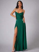 Robe Maxi Fente Haute et Bretelles Réglables pour Femmes