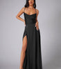 Robe Maxi Fente Haute et Bretelles Réglables pour Femmes