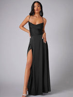 Robe Maxi Fente Haute et Bretelles Réglables pour Femmes