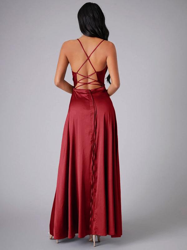 Robe Maxi Fente Haute et Bretelles Réglables pour Femmes