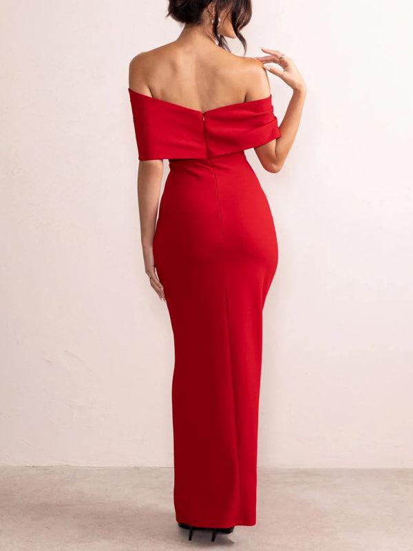 Robe Maxi Fente Haute et Détail Nœud pour Femmes