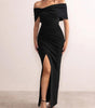 Robe Maxi Fente Haute et Détail Nœud pour Femmes