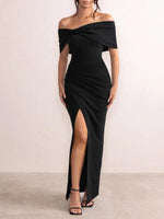 Robe Maxi Fente Haute et Détail Nœud pour Femmes