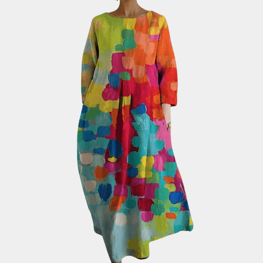 Robe Maxi Évasée Colorée pour Femmes