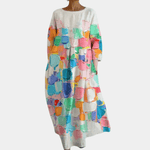 Robe Maxi Évasée Colorée pour Femmes