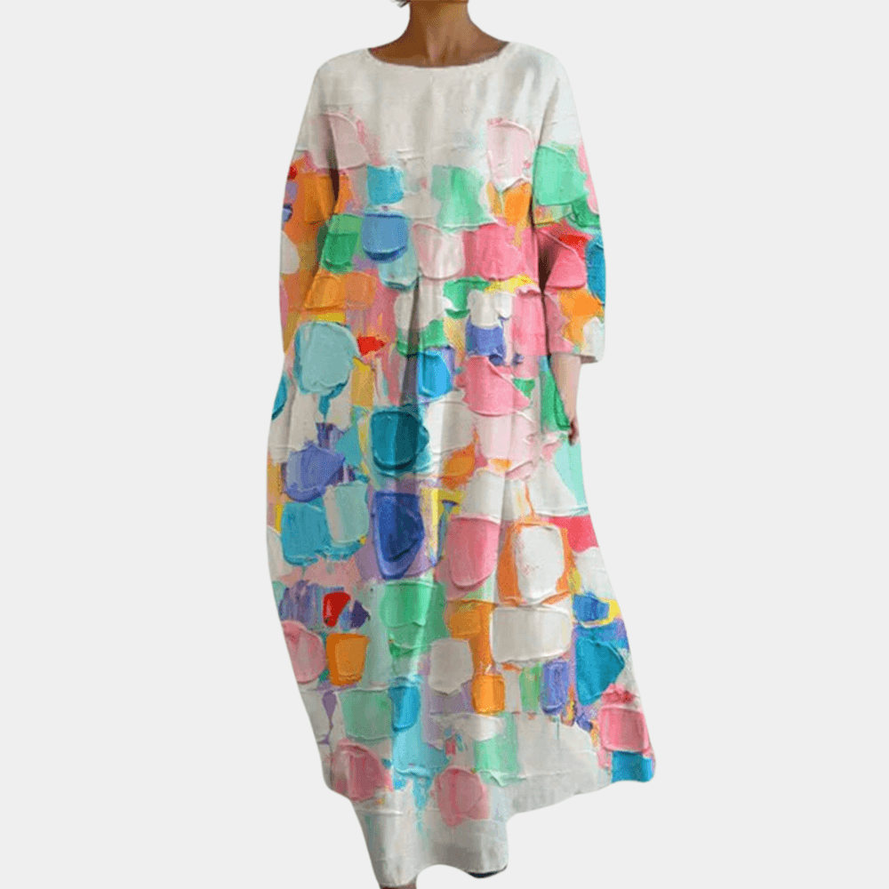 Robe Maxi Évasée Colorée pour Femmes