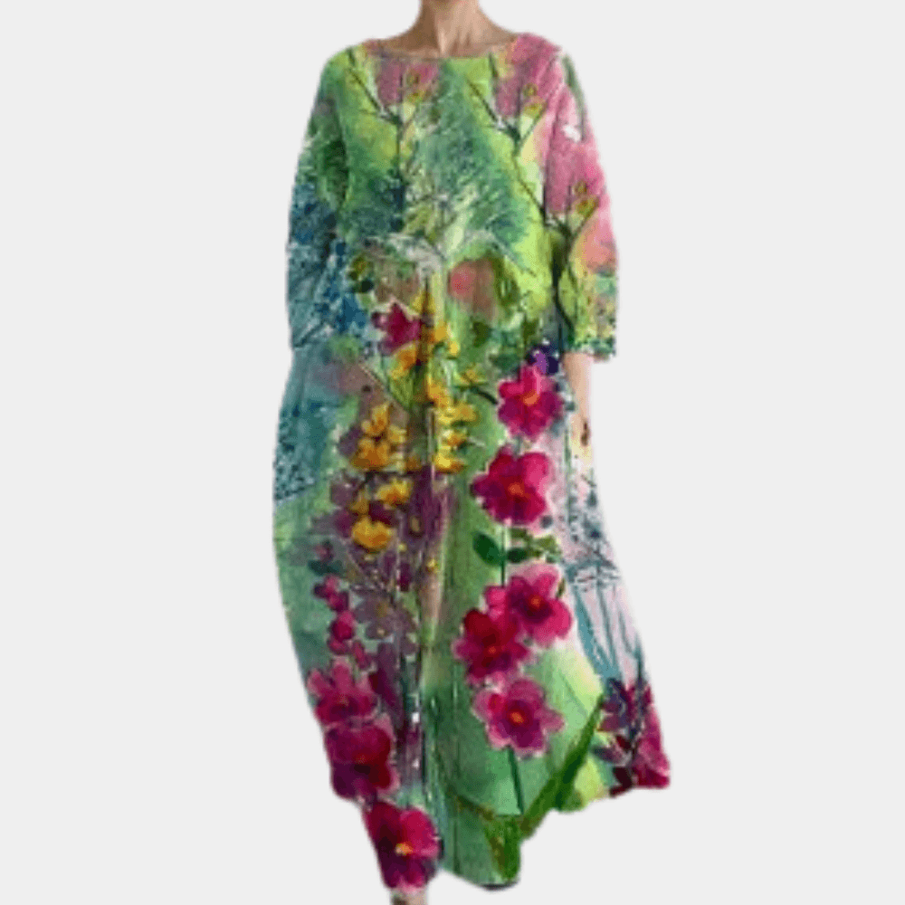Robe Maxi Évasée Colorée pour Femmes