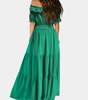 Maxi Robe Épaules Dénudées et Taille Froncée pour Femmes