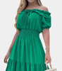 Maxi Robe Épaules Dénudées et Taille Froncée pour Femmes