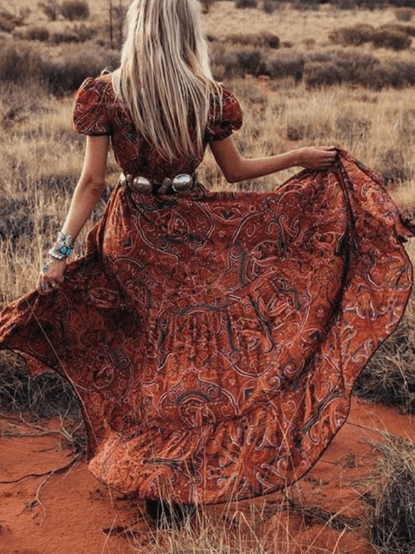 Robe Maxi Imprimé Paisley pour Femmes