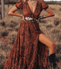 Robe Maxi Imprimé Paisley pour Femmes