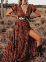 Robe Maxi Imprimé Paisley pour Femmes