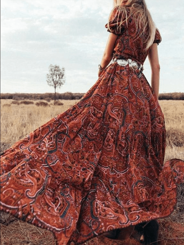 Robe Maxi Imprimé Paisley pour Femmes