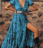 Robe Maxi Imprimé Paisley pour Femmes