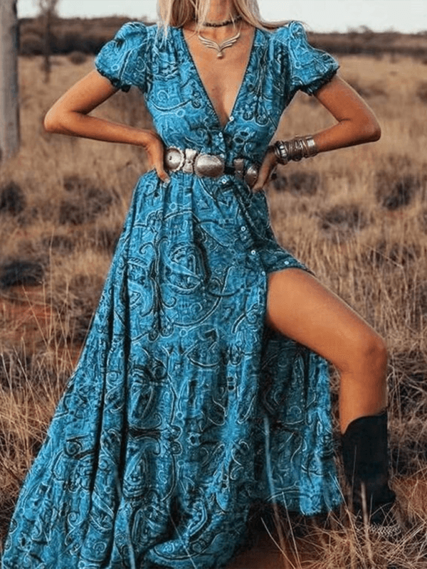 Robe Maxi Imprimé Paisley pour Femmes