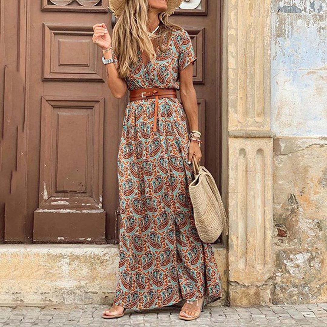 Robe Maxi Imprimé Paisley pour Femmes