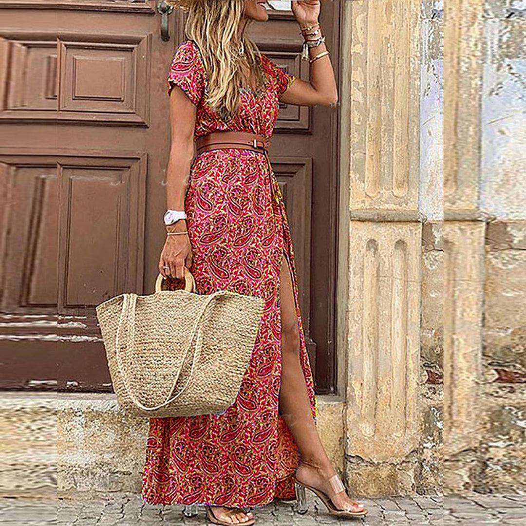 Robe Maxi Imprimé Paisley pour Femmes