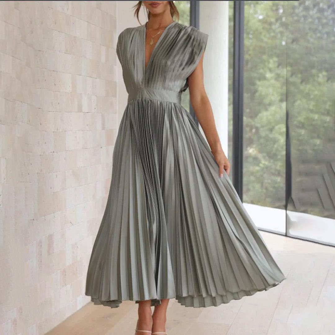 Robe Maxi Plissée Élégante pour Femmes
