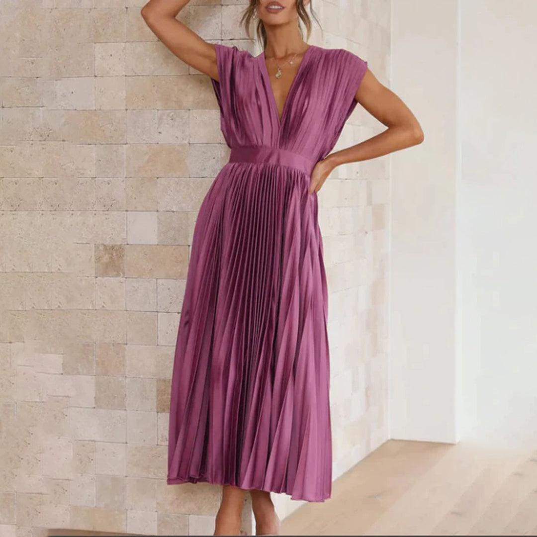 Robe Maxi Plissée Élégante pour Femmes