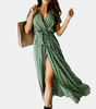Robe Maxi à Pois avec Décolleté en V pour Femmes