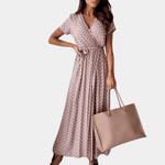 Robe Maxi à Pois avec Décolleté en V pour Femmes