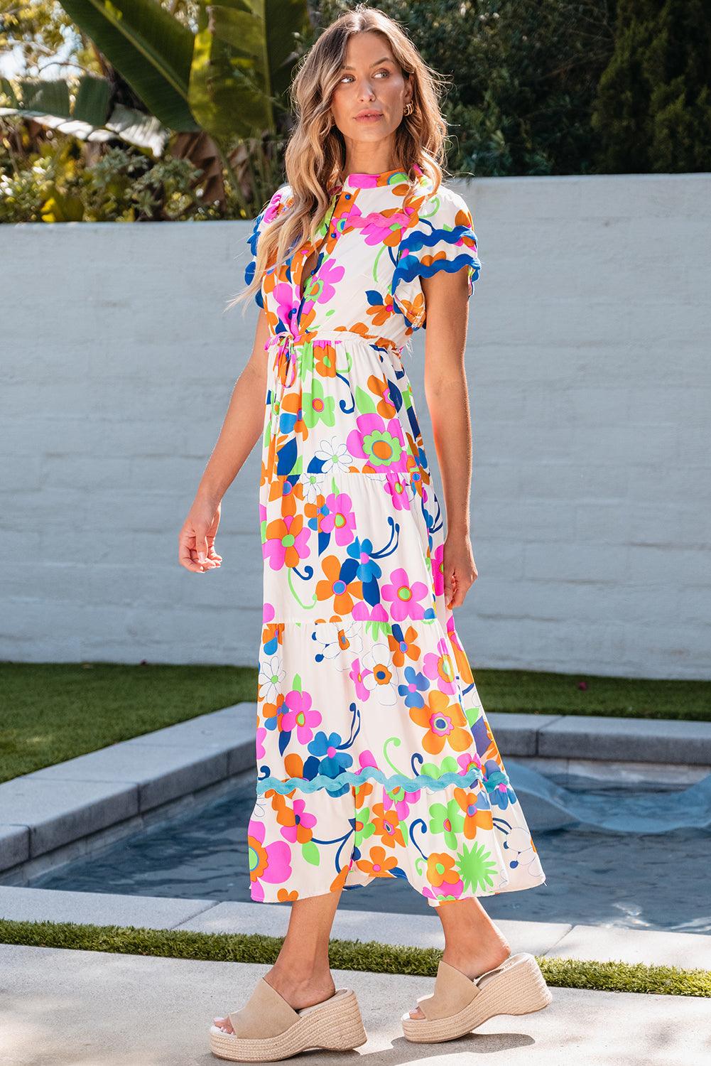 Robe Maxi à Imprimé Floral pour Femmes